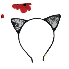 FOMIYES Lace Cat Ears Hairband Stylish Headpiece for Women Hair Hoop Cat Ear Design for Events Christmas Proms Daily Use