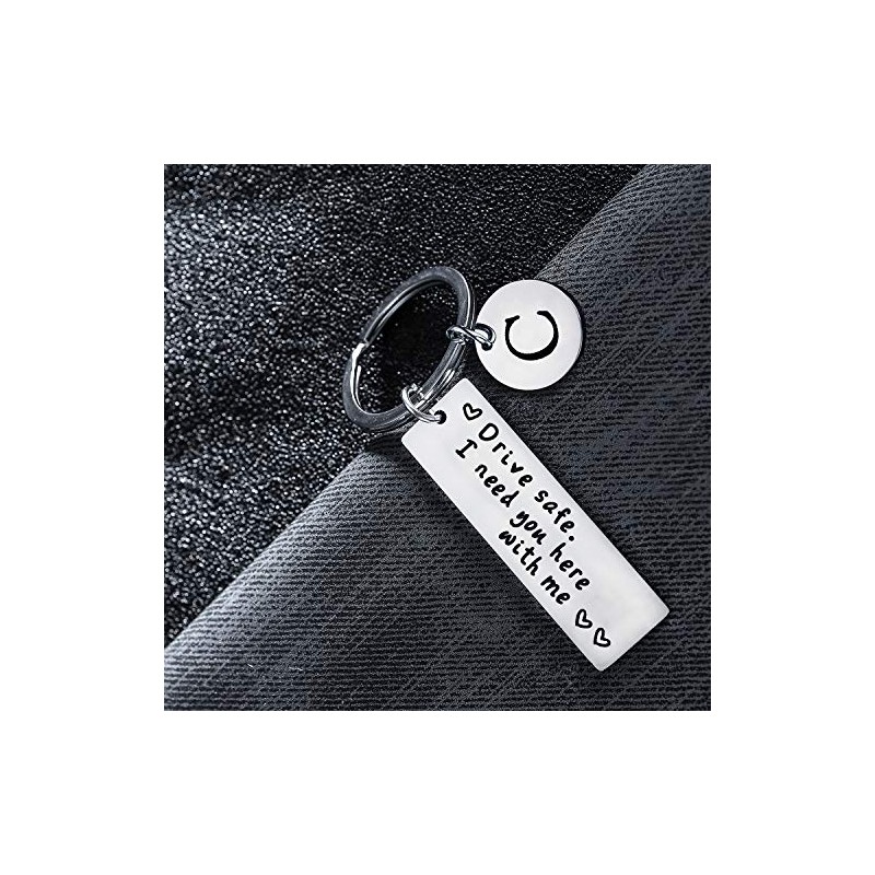 BESPMOSP Appreciatione Gifts 26 Letter Keychain Drive Safe Keychain A-Z