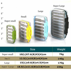 Maximumcatch Double-Sided Waterproof Fly Box with Slot Foam Fly Fishing Box in 4 Sizes (Black, Large)