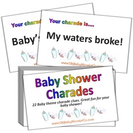 Baby Shower Party Game - Charades (Rainbow)