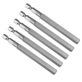 sourcing map 5 Pcs H8 Magnetic Hex Head Screwdriver Bits, 1/4 Inch Hex Shank 3.94-inch Length S2 Power Tools