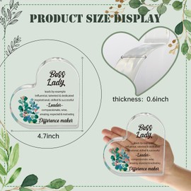 Boss Lady Gift for Women, Promotion Gifts for Boss Women, Best Boss Leader Gift, Boss Lady Office Desk Decor Heart Acrylic Ornament