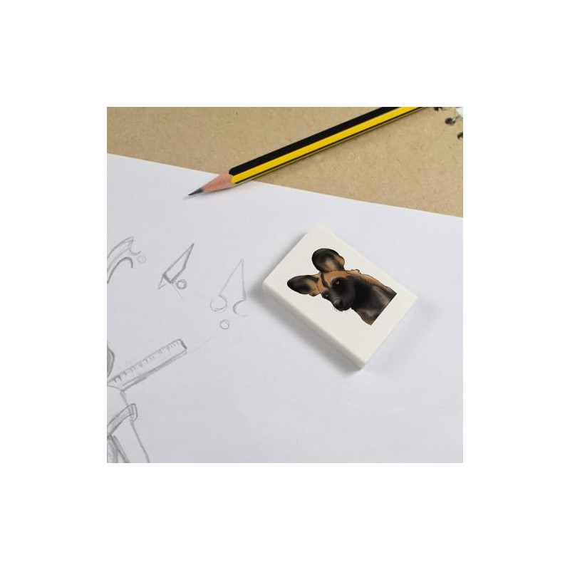 2 x 45mm 'African Wild Dog Face' Erasers/Rubbers (ER00042076)