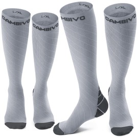 CAMBIVO 2 Paia Calze Compressione Graduata Donna e Uomo, Calze a Compressione 20-30mmHg, Gambaletto Compression Socks Elastiche per Circolazione Gambe, Sport, Trail Running, Viaggio Aereo