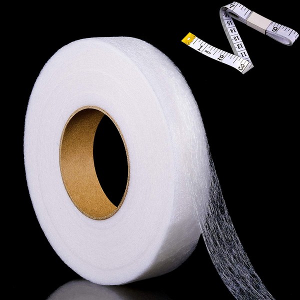 70 Yards Iron On Hem Tape Extra Wide Web Fabric No Sew Hem Tape Roll Iron on Tape with Tape Measure for Jeans Hems Curtain Trousers Garment Clothes (20 mm Wide)