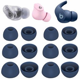 IiEXCEL Compatible with Beats Fit Pro Ear Tips, 6 Pairs S/M/L Replacement Soft Silicone Rubber Flexible Fit in Case Gel Eartips Earbuds Earplug Compatible with Beats Studio Buds + Tidal Blue