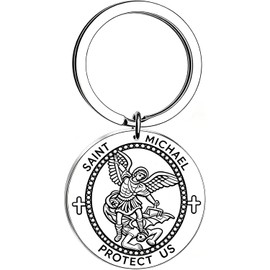 Llavero de San Miguel para hombre, llavero religioso, regalo para padre y marido