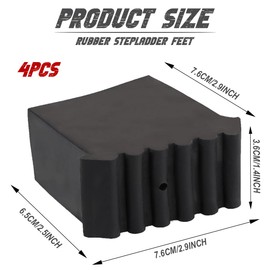 4 Pcs Ladder Non Slip Feet Covers, Thickened Furniture Rubber Foot Cushion Non-Slip Telescopic Ladder Rubber Protective Cushion Ladder Foot Cushion Cover Accessories