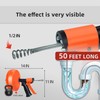 Upgrade Drain Snake Auger, 50 FT Flexible Plumbing Snake with