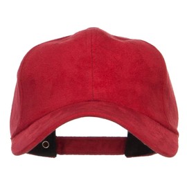 Structured Faux Suede Cap - Red OSFM