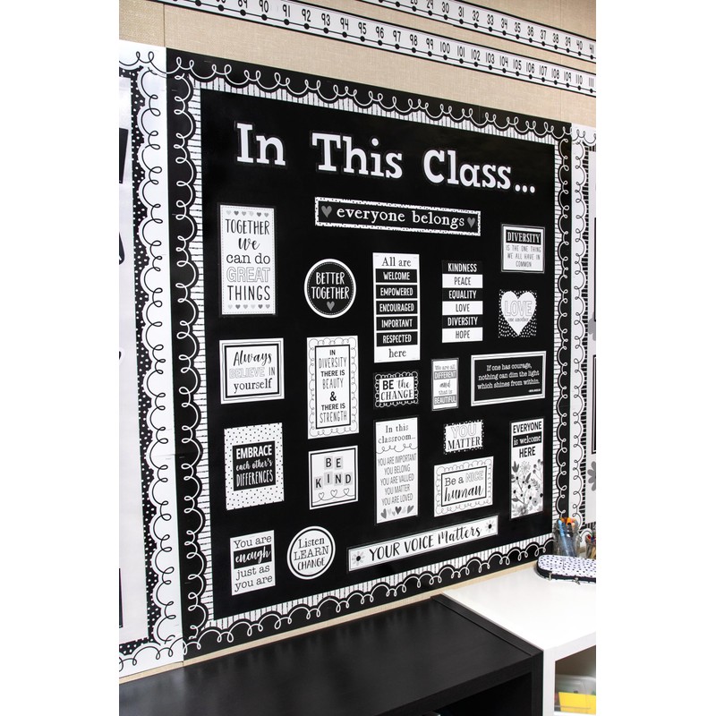 Teacher Created Resources Black & White Bold Block 4" Letters