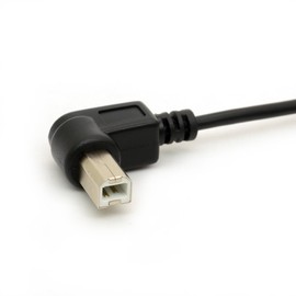 1.5M USB to Printer Adapter Cables 90 Degree USB 2.0 A Male to B Right Angle Plug Converter Lead 480Mbps High Speed Adaptor Scanner Extension Cord (Right)