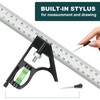 Square Ruler Tool Set, Combination Square Carpentry Tools with 12Inches/300mm