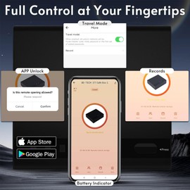 BE-TECH Biometric Gun Safe for Handgun, 0.22 Cubic Feet Fingerprint Pistol Safe Gun Lock Box with App Control, 4-Ways Quick Access Hand Gun Safes for Beside Nightstand Drawer Cloakroom Bedroom