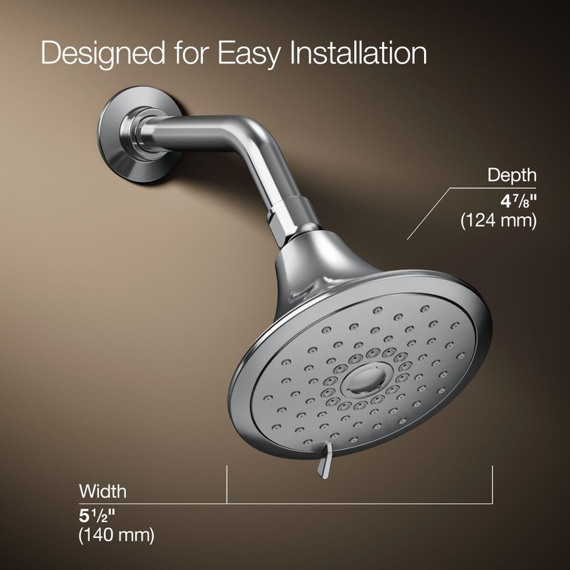 Kohler 22169-CP Forté® Three-function showerhead, 2.5 gpm, Polished Chrome