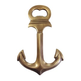 Schooner Bay Co. 6" Antiqued Brass Anchor Bottle Opener- Antique Vintage Style - Sailing Boat Kitchen Bar Accessory