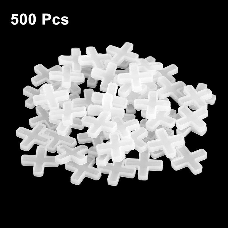 sourcing map 500Pcs Tile Spacers, 6mm 1/4" Cross Shape Wall