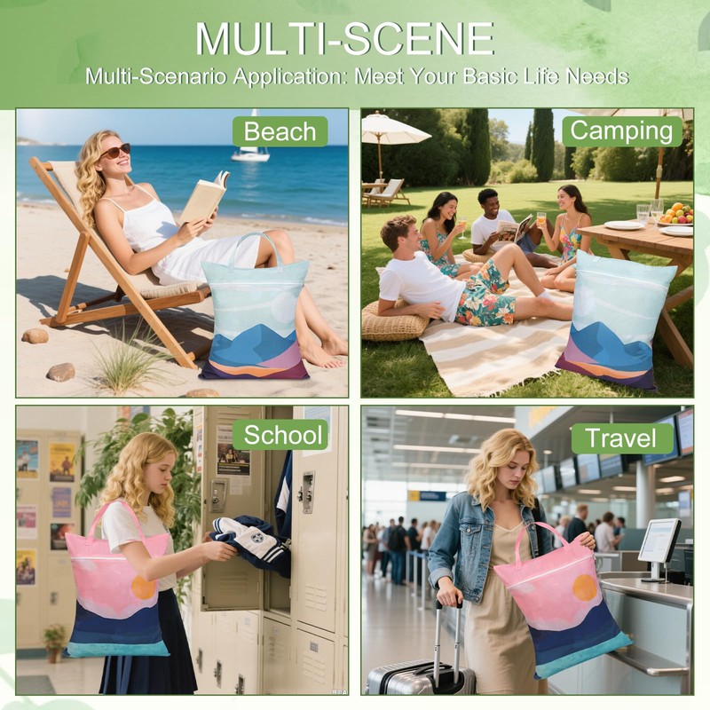 HOTUT Travel Laundry Bag,2pcs Waterproof Bathing Suit Workout Bag