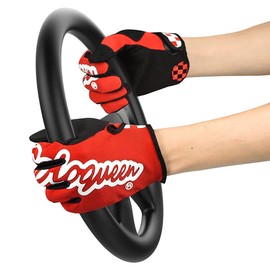 SOLO QUEEN Gloves for Sim Racing | Karting | ATV | Steering Wheel Games (Red,M)