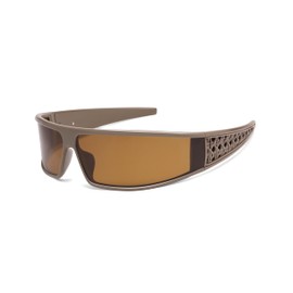 Appassal Trendy Wrap Around Sunglasses for Women Men Y2k Shades AP3739, Brown/Brown