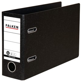 Original Falken folder special format hardboard. Made in Germany. 8 cm wide DIN A5 landscape black Account statement ring binder File folder Letter file Office folder Cardboard folder Slotted folder Blue Angel