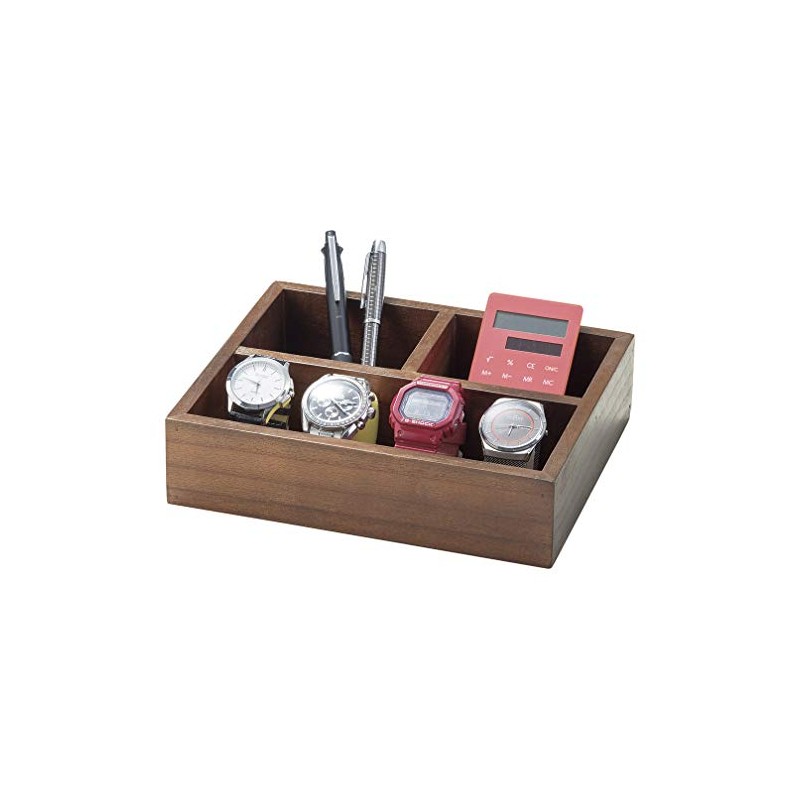 16-94DBR Cherry Wood Wood Dark Brown Small Storage Box Approx.