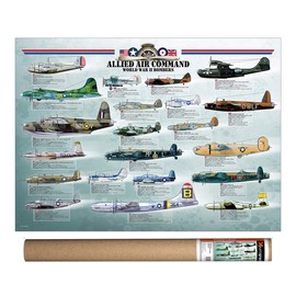 EuroGraphics Allied Air Command WWII Bomber Poster, 36 x 24 inch