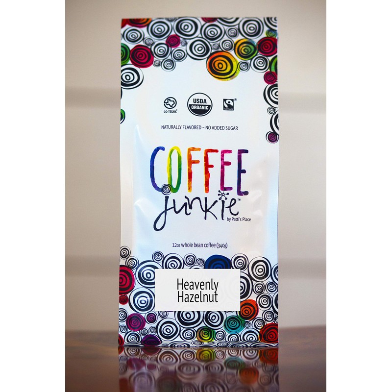 Coffee Junkie Heavenly Hazelnut Naturally Flavored Organic Coffee Beans -