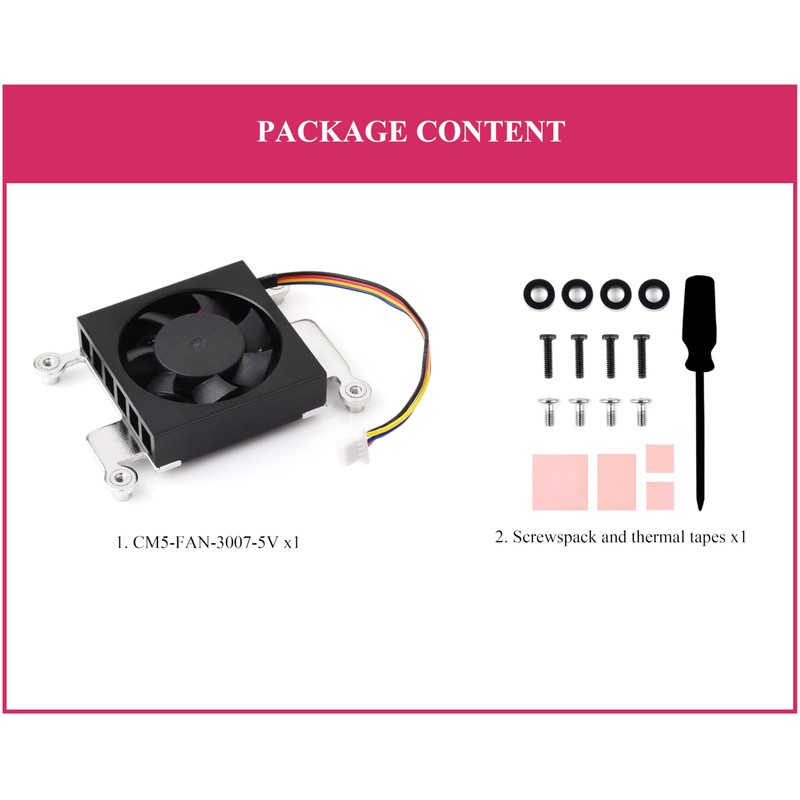 Dedicated 3007 Cooling Fan Compatibe with RPi Compute Module 5,
