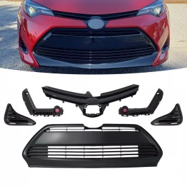 Bewild 6PCS For 2017-2019 Toyota Corolla LE XLE CE Front Grille Fog Covers Brackets Set
