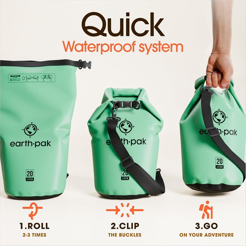 Earth Pak - Bolsa seca impermeable para kayak con funda