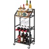 MAHANCRIS Bar Cart with Mirrored Shelf, Serving Cart for Home,