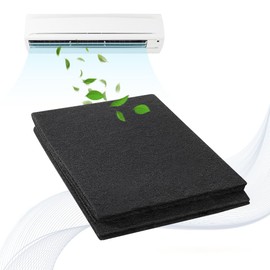 Inkurie Cut to Fit Activated Carbon Filter Sheet, 48x16'' Charcoal Air Vent Filters Pad Carbon Pre Filter Black Range Hood AC Replacement Fabric Filters for Air Conditioner Diffusers
