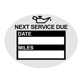 Oil Change Sticker Static Cling, 2 inch 60pcs Oval Black Oil Change Sticker Next Service Sticker for Car