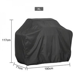 AIMALL Waterproof BBQ Grill Cover Heavy Duty Rain Gas Barbeque Smoker Grill Protector with Locking Rope for Outdoor S/L/XL, Black