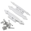 Rierdge 4 Pcs White Flush H-Hinges, Antique H-Shape Hinges for