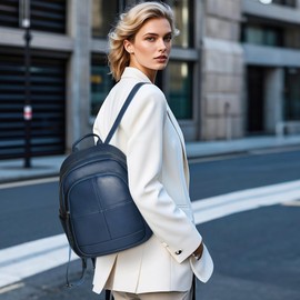 DEEVORCA Women Backpack Fashion Backpack for Ladies Anti Theft Rucksack Retro Small Rucksack for Women Outing Women Daypack Ladies Casual Backpack Women's Backpacks Waterproof PU leather Blue