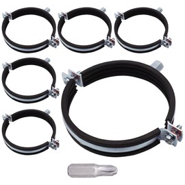 SKIR'CO Pipe Clamps with Rubber Coating for 99-105 mm Pipes Pipe Clamps Pipe Supports for Wall and Ceiling Mounting (Pack of 6)