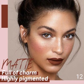 Hxssll Matte Liquid Lipstick Makeup Lip Gloss, Long Lasting High Impact Color Lip Makeup Women's Lip Makeup Long Lasting Color Lip Gloss Set Velvet Waterproof Lip Makeup Valentine's Day Gift 12#