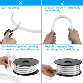 TORCHSTAR 50ft LED Neon Rope Light Outdoor, IP67 Waterproof, AC 120V (150ft Max), ETL & UL Certified, Soffit Commercial Building Decor, Blue