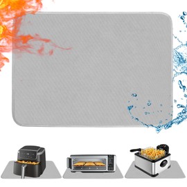 Heat Resistant Mat for Air Fryer,Deep Fryer,Oven,Gray 16x20in Hot Pads for Kitchen Counter Heat Protector,Deep Fryer Coffee Machine Accessories,Under Coffee Maker Mats for Quartz Countertop Protector