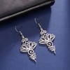 KKJOY Lotus Flower Yoga Earrings Stainless Steel Lotus Drop Dangle