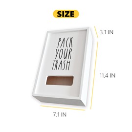 Grocery Bag Holder, Farmhouse Plastic Bag Holder, Wall Mount Vintage Grocery Bag Organizer, Rustic Wood Trash Bag Dispenser, Plastic Bag Storage Organizer, Garbage Bag Holder (White)