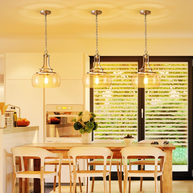 WUZUPS Chandelier Rustic Farmhouse Industrial Round Ceiling Pendant LED Light