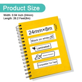 NineLeaf 6PK Compatible for Brother P-Touch Label Maker Tape TZe-251 TZe251 TZ-251 TZ251 24mm 0.94 Laminated Black on White TZe TZ 1 inch Label Tape for PT-530 PT-520 PT-350P PT-350 PT-330