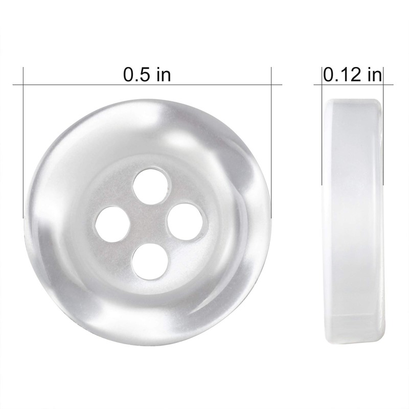 BeeSpring Mother of Pearl Buttons 20 Pieces Shirt Button 0,5