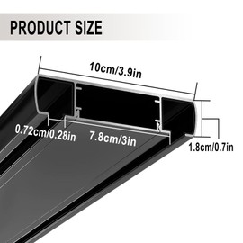 Double Row Curtain Track, Silent Heavy Duty Curtain Track Rail Ceiling Mounting, Aluminum Alloy Drape Rail for Bedroom, Living Room, Hospital (Black, 102.3in/260cm)