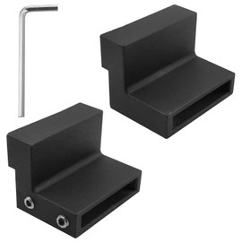 FINBe 2PCS Barn Door Roller Stopper Baffle for Sliding Barn Door Flat Track for Track Width: 1.57 Inches Track Thickness: 0.24 Inches (1.57 * 1.96inch)