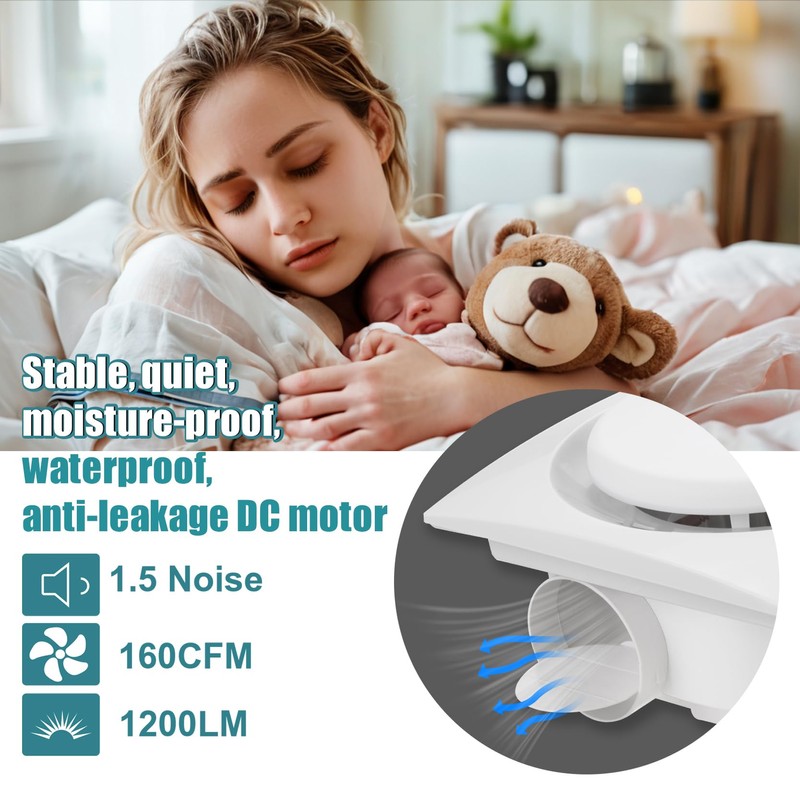 yanliangvich Bathroom Exhaust Fan with Light, 10 Inch Exhaust Fan