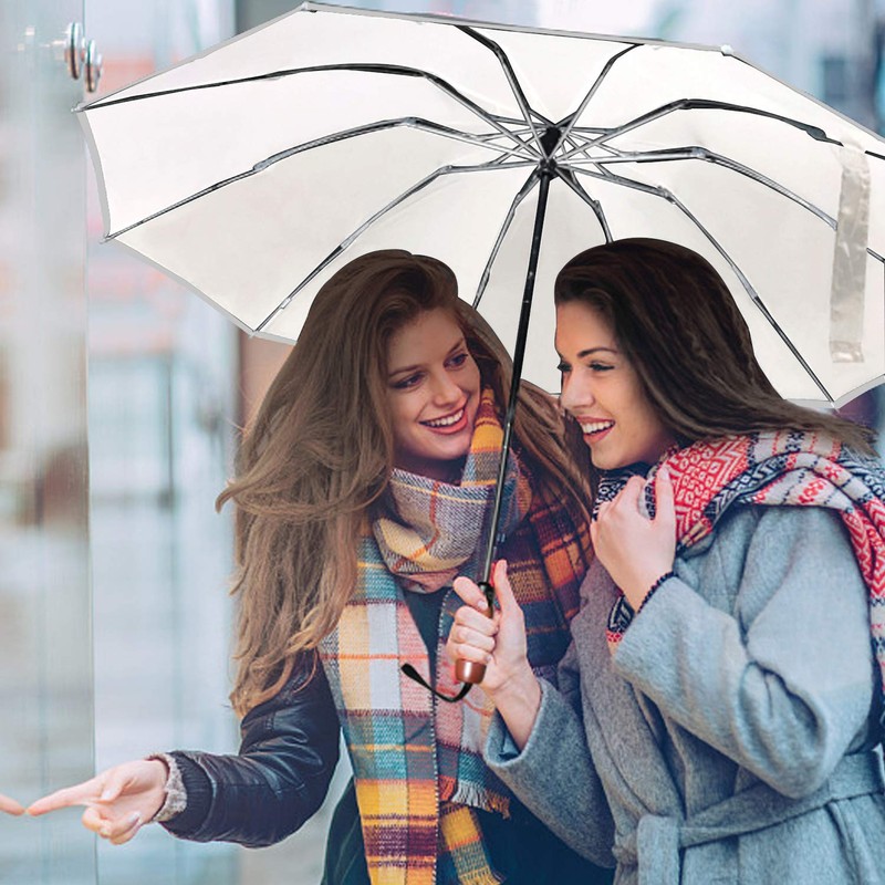 Lejorain Large Reverse Umbrella -50 Inch Windproof Folding Inverted Umbrella